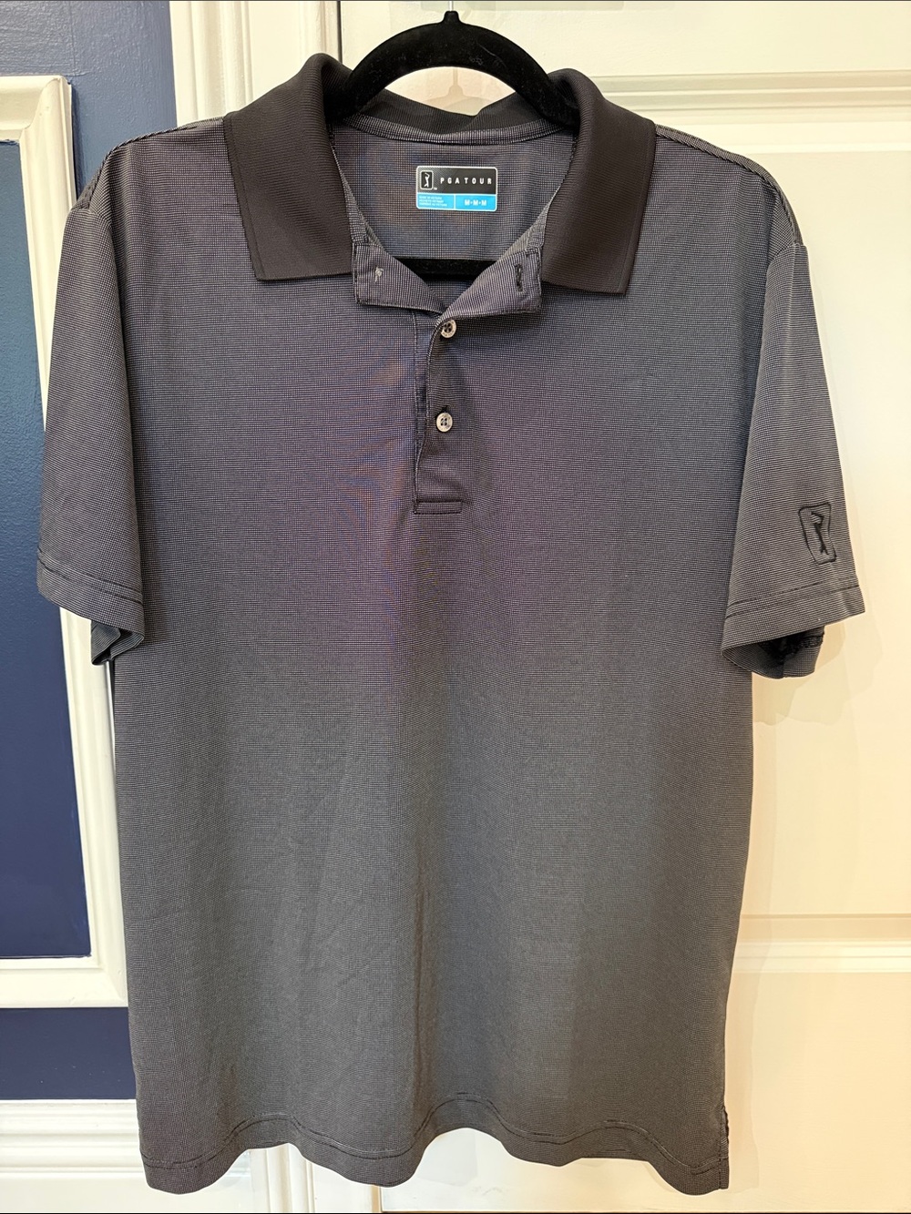 PGA Tour Charcoal Polo with Black Collar